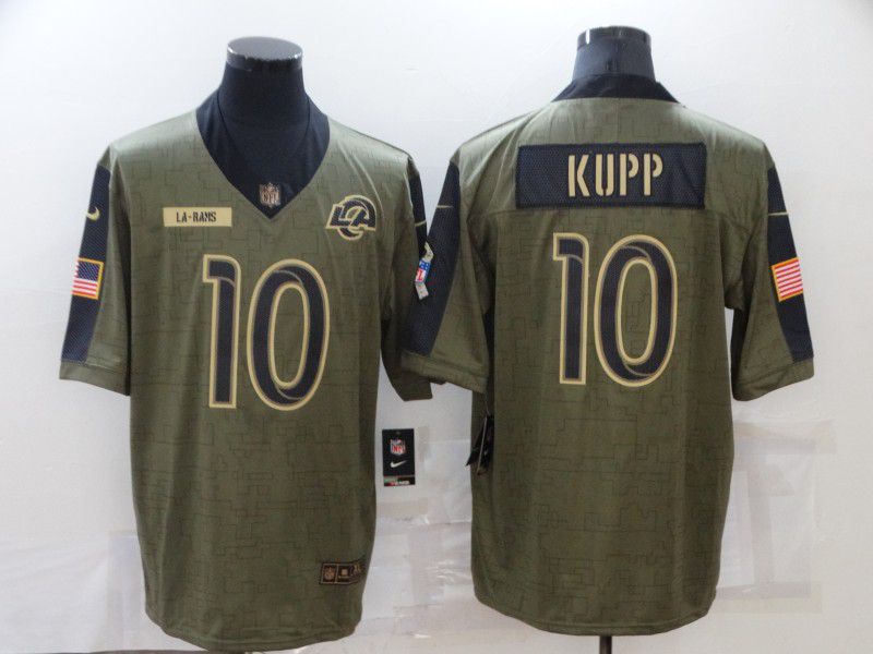 Men Los Angeles Rams 10 Kupp green Nike Olive Salute To Service Limited NFL Jerseys